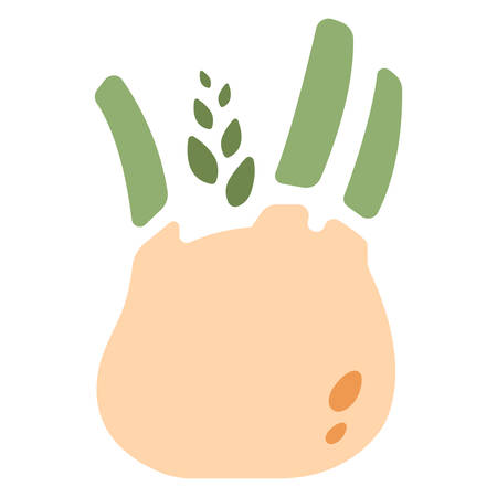 Fennel icon in flat color design vector illustrationのイラスト素材