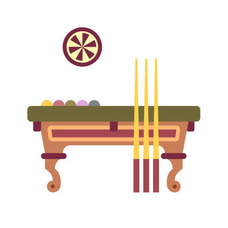 Billiard table with darts game icon in flat color design vector illustrationのイラスト素材