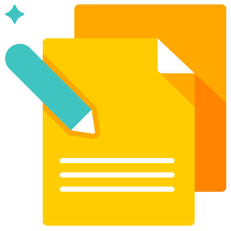 Pencil and paper vector illustration in flat color designのイラスト素材