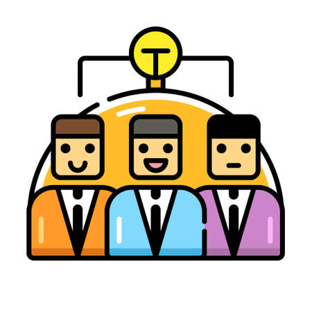 Brainstorm partnership icon in lineal color design vector illustrationのイラスト素材