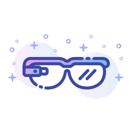 Smart glasses vector illustration in line color designのイラスト素材