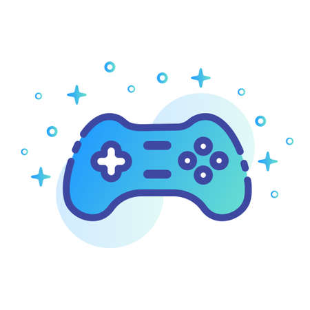 Game controller vector illustration in line color design