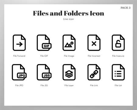 Files and folders vector illustration in line stroke designのイラスト素材