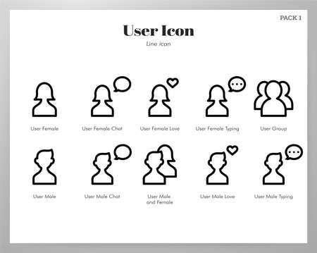 User vector illustration in line stroke designのイラスト素材