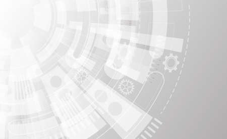 Grey wheel geometric technology background with gear shape. Vector abstract graphic designのイラスト素材