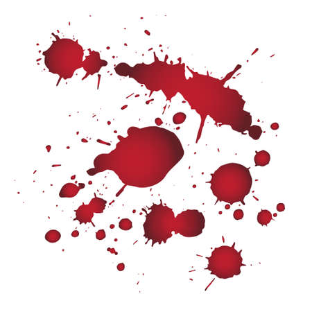 Drops of blood background with bright red splash. Vector illustration. Splash liquid, stain ink,Happy halloween.のイラスト素材