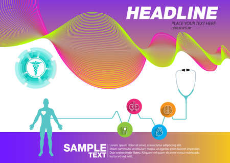 Abstract health medical background concept template design Vector Illustration.のイラスト素材