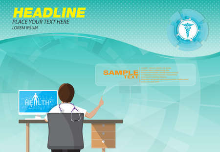 Health care, stethoscope, organ icon,anatomy, health monitoring, concepts set. Modern flat design concepts for web banners, web sites, printed materials, infographics. Creative vector illustrationのイラスト素材