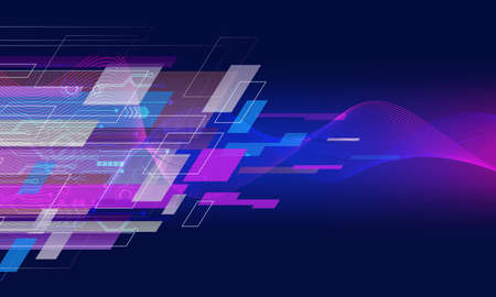 Modern futuristic colored poster for sports and technology. Vector illustrationのイラスト素材