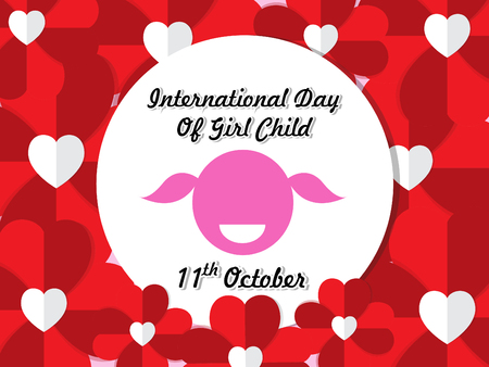 International Day of Girl Child on October 11 background.のイラスト素材
