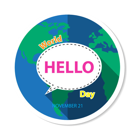 World Hello Day on November 21 Backgroundのイラスト素材