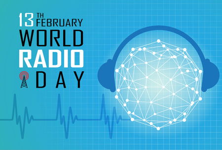 World Radio Day on February 13 Backgroundのイラスト素材