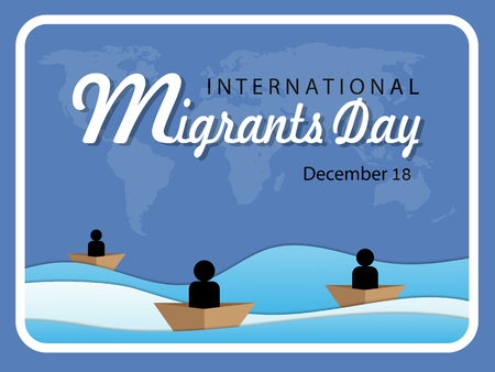 International Migrants Day 18 Decemberのイラスト素材