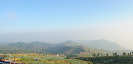mountains and sky in panorama view の写真素材