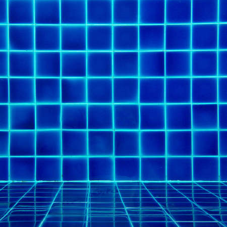 pattern of blue tiles in swimming pool use for background の写真素材