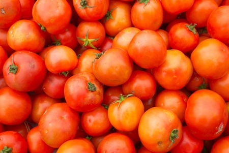 fresh tomatoes on street market の写真素材