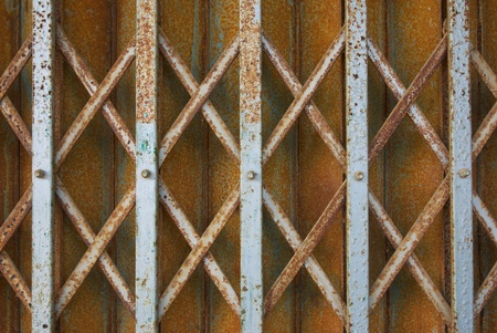 grunge elastic metal fence door 