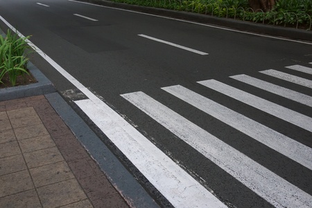 zebra traffic walk way cross over the road