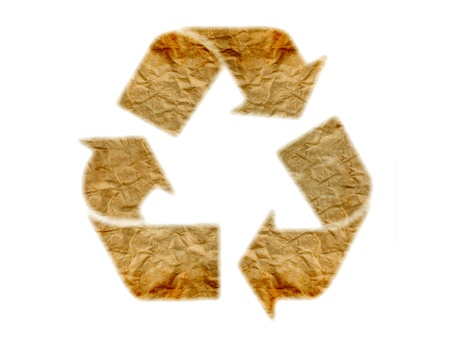 recycle logo isolated on a white background の写真素材