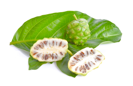 Noni on a white backgroundの写真素材