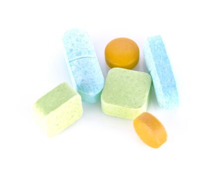 Pills on a white background