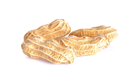 Peanuts on a white background