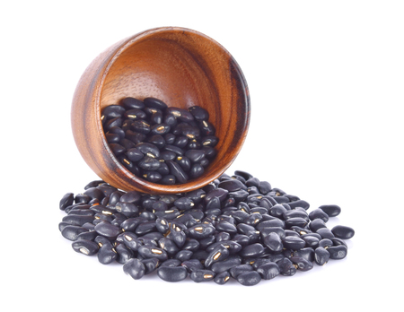black beans isolated on white backgroundの写真素材