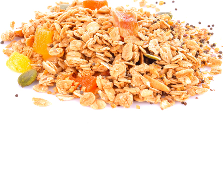 Breakfast cereal on white backgroundの写真素材