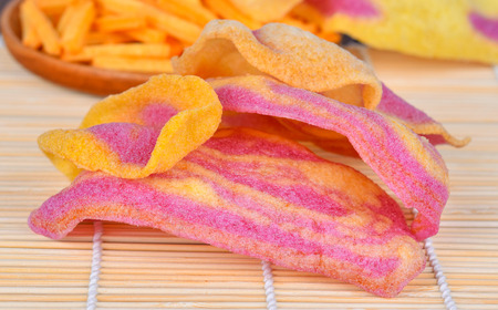 Cracked rice crackersの写真素材