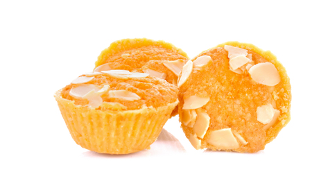 Tart almond on a white backgroundの写真素材