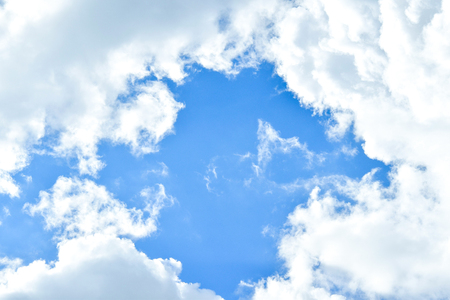 Blue sky white cloudの写真素材