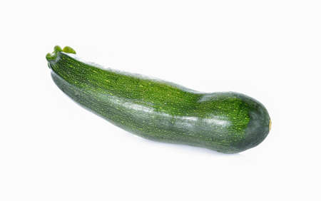 fresh green zucchini  on white backgroundの写真素材