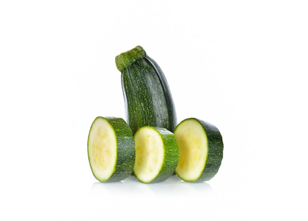 zucchini isolated on white backgroundの写真素材