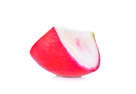 Radish Cherry Belle on white backgroundの写真素材