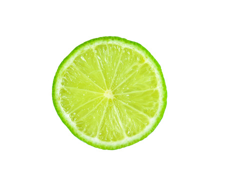 Piece lemon on white backgroundの写真素材