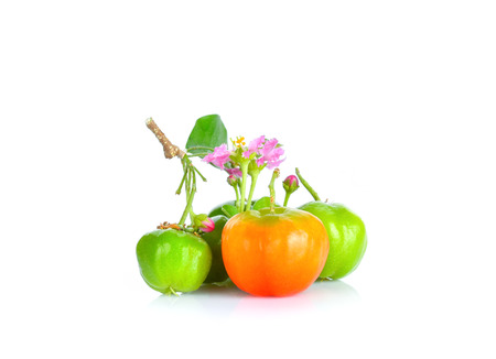 Thai cherry on a white backgroundの写真素材