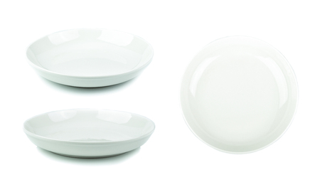 White plate on white backgroundの写真素材