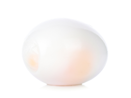 boiled egg on white backgroundの写真素材