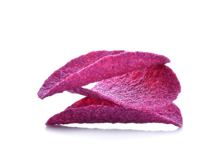 Fried taro sheet on white backgroundの写真素材