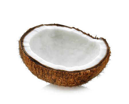 coconut slice on white backgroundの写真素材