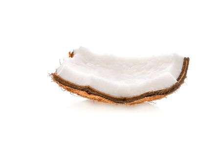 coconut slice on white backgroundの写真素材