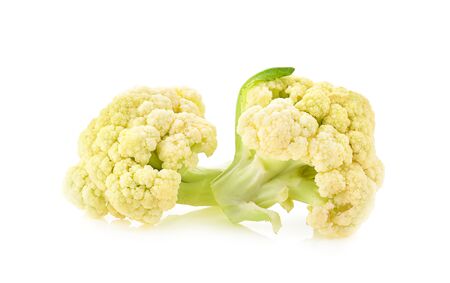 Cauliflower piece on white backgroundの写真素材