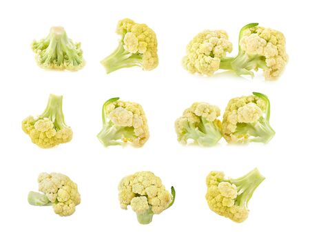 Cauliflower piece on white backgroundの写真素材