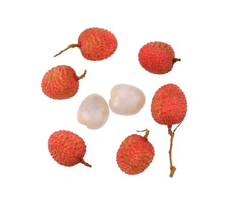 Lychee on a white backgroundの写真素材