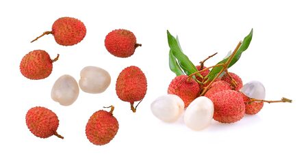 Lychee on a white backgroundの写真素材