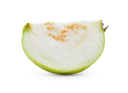 Fresh guava isolated on a white backgroundの写真素材