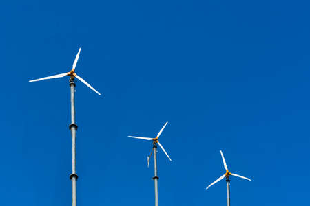 Alternative energy, Wind turbine farm for electric power production.の写真素材