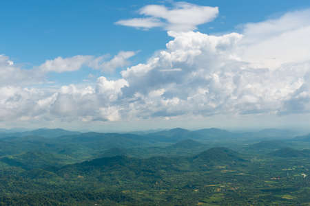 Aerial view of rain forest landscape. Hin Koob mountain, Khao Soidao Sanctuary Forest, Thailand.の写真素材