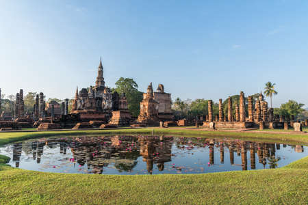 Sukhothai Historical Park, World heritage site in Thailand.の写真素材