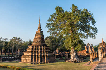 Sukhothai Historical Park, World heritage site in Thailand.の写真素材